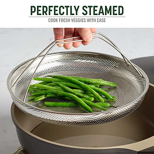 Goodful All-in-One Steamer Basket with Premium Stainless Metal, Dishwasher Protected, Supreme for Steaming Greens, Options Full Deal with for Straightforward Dealing with