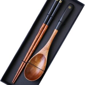 Set of Japanese Picket Chopsticks and Spoon – Reusable Kitchen Utensils for Eating, Cooking, and Journey in House and Workplace