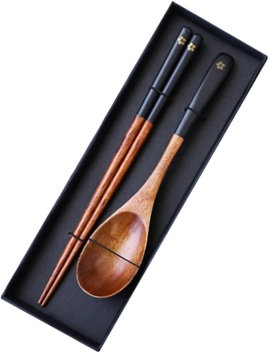 Set of Japanese Picket Chopsticks and Spoon – Reusable Kitchen Utensils for Eating, Cooking, and Journey in House and Workplace